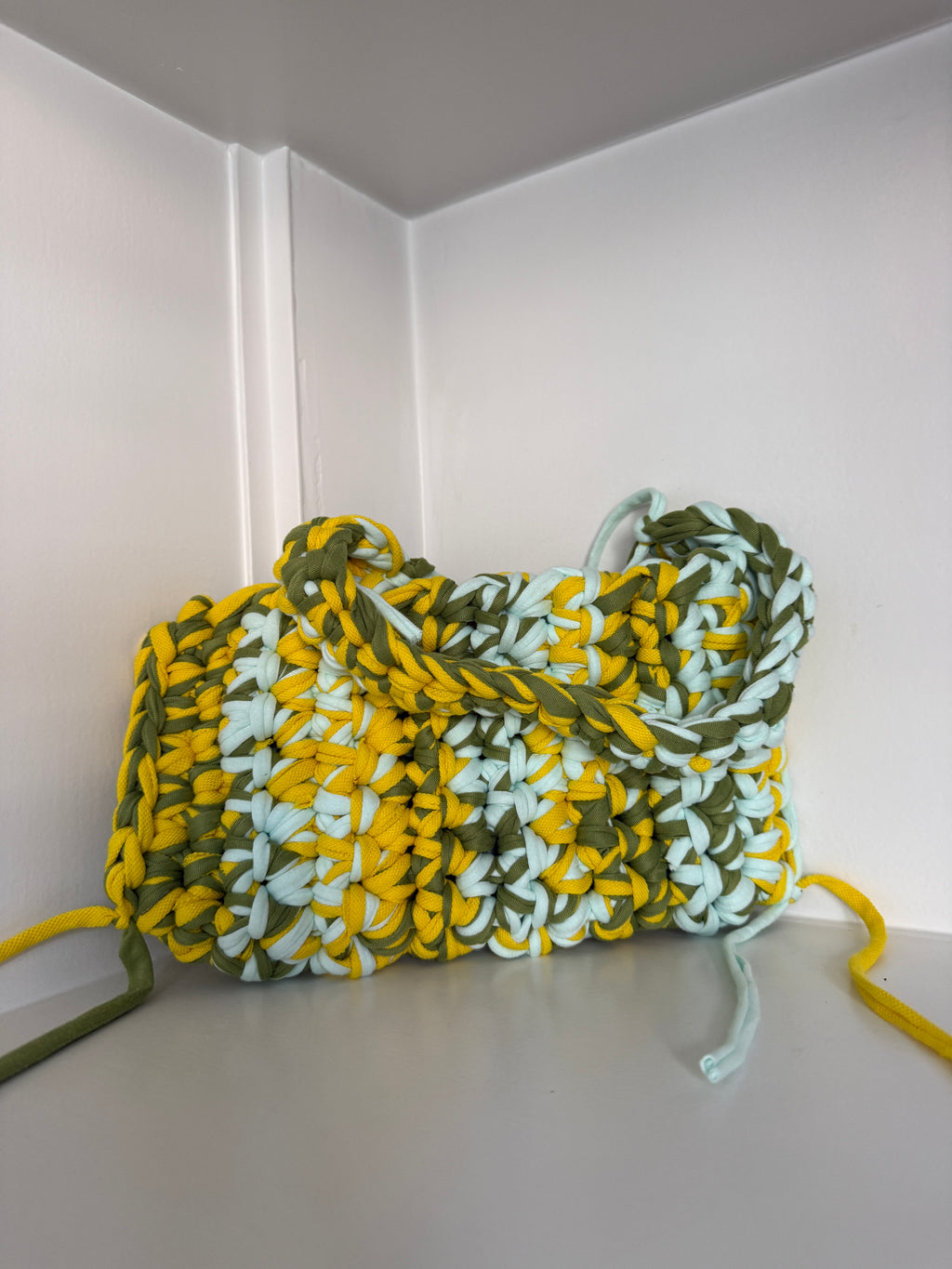 The Mini Acacia Bag in Yellow, Olive & Sky